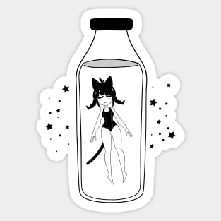 Bottle Girl (Black ver.) Sticker